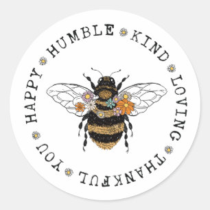 Sticker Rond Sois Gentil, Heureux, Sois Toi, Merci, Sois Humble