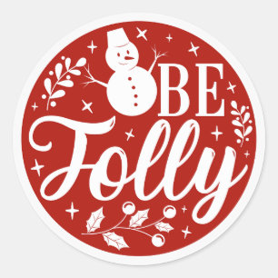 Sticker Rond Sois Jolly Red Snowman Noël