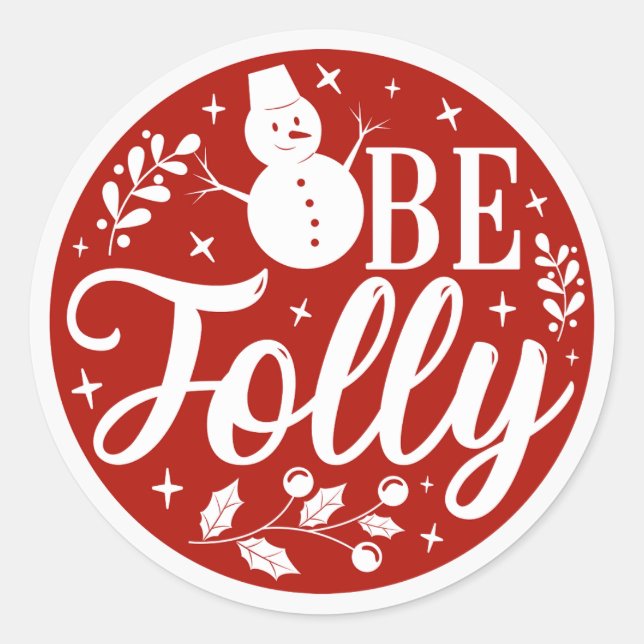 Sticker Rond Sois Jolly Red Snowman Noël (Devant)