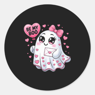 Sticker Rond Sois Ma Boo Saint-Valentin Drôle Fantôme Cœur Fill