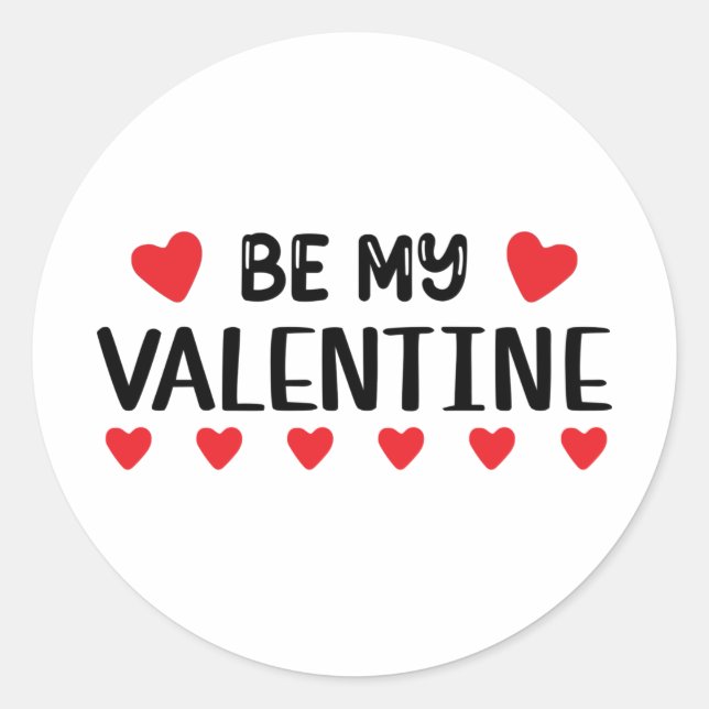 Sticker Rond Sois ma Saint Valentin (Devant)