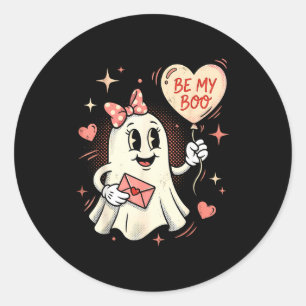 Sticker Rond Sois mon amour fantôme cœur ballon valentin amour