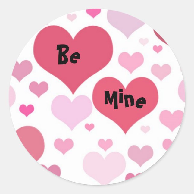 Sticker Rond Sois Mon Cœur De La Saint-Valentin (Devant)
