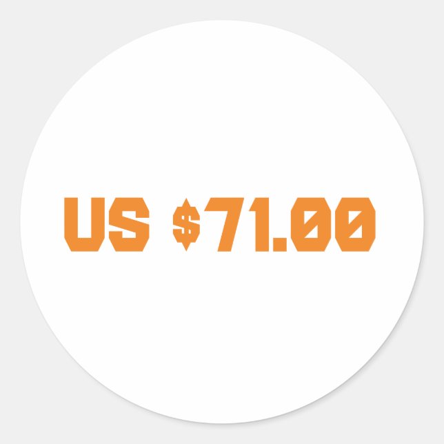 Sticker Rond soixante-dix dollars (Devant)