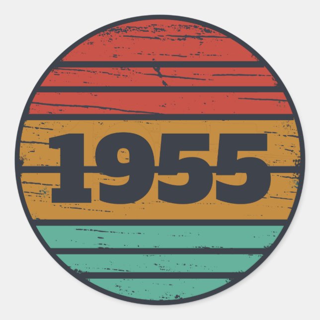 Sticker Rond Soixante-dix vintages 70e anniversaire personnalis (Devant)