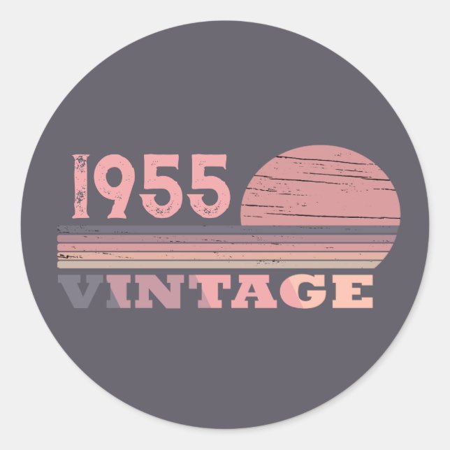 Sticker Rond Soixante-dix vintages 70e anniversaire personnalis (Devant)