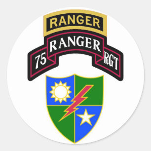 Sticker Rond soixante-quinzième Rouleau de régiment de Ranger