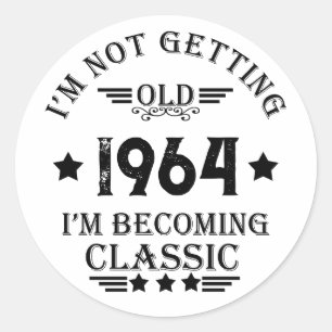 Sticker Rond Soixante vintage 60e anniversaire personnalisée