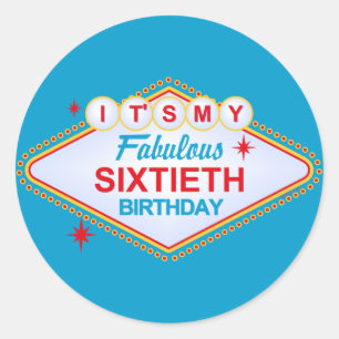 Sticker Rond Soixantième anniversaire de Las Vegas