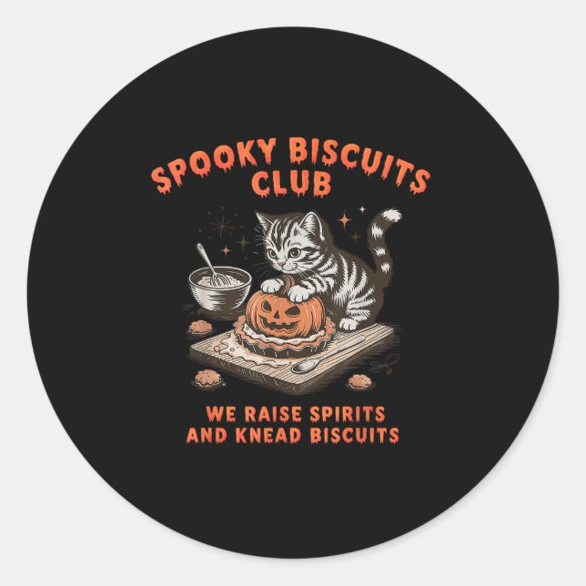 Sticker Rond Soky Biscuits Club Cat Halloween Cuisson (Devant)