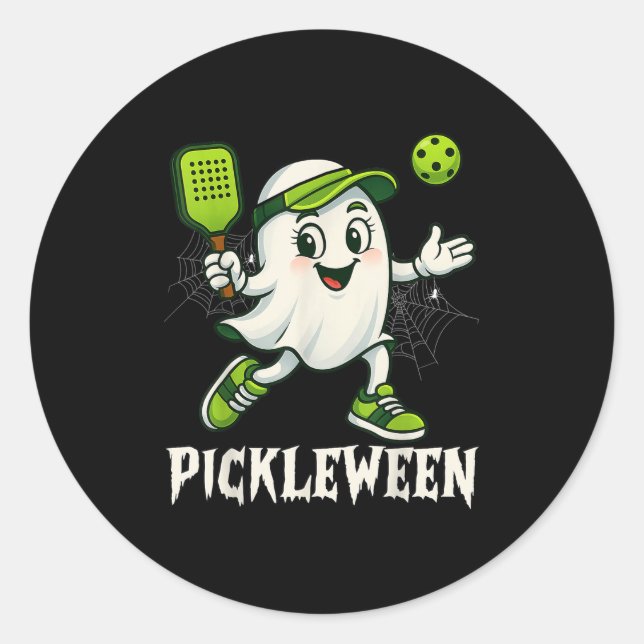 Sticker Rond Soky Boo Ckleball Halloween Ghost Womens  (Devant)