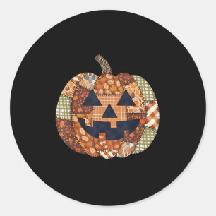 Sticker Rond Soky Halloween Citrouille Patchwork mignonne Autom