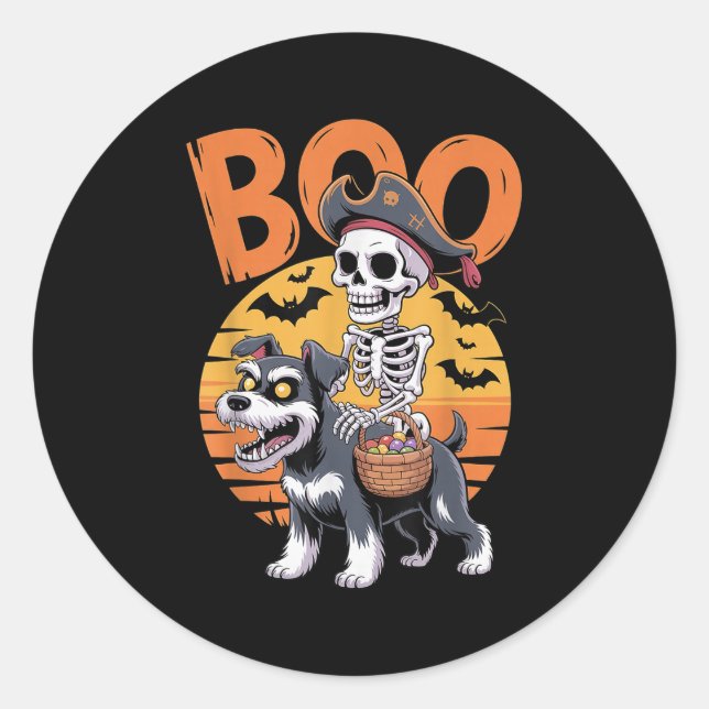 Sticker Rond Soky Mini Schnauzer Costume Miniature Schnauzer Ha (Devant)