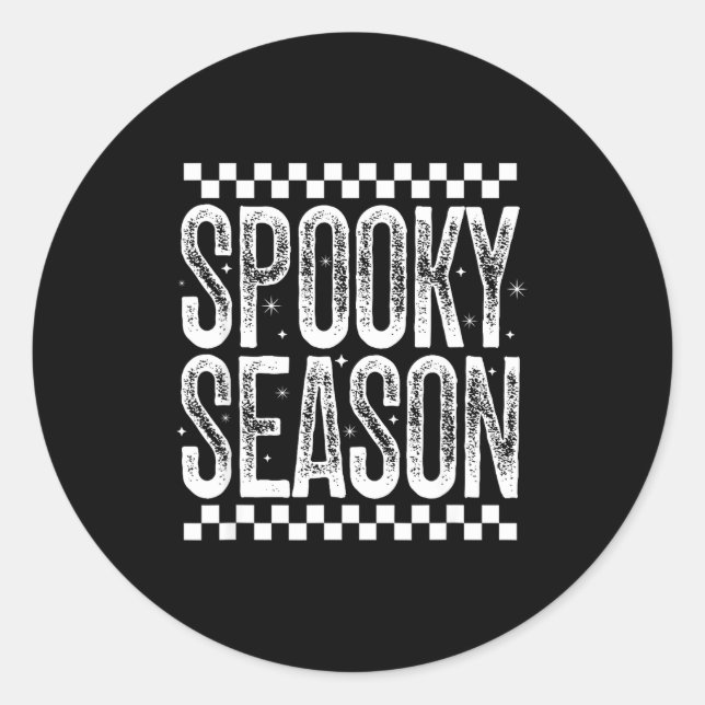 Sticker Rond Soky Season Retro Halloween Witch Quote Saying Gif (Devant)