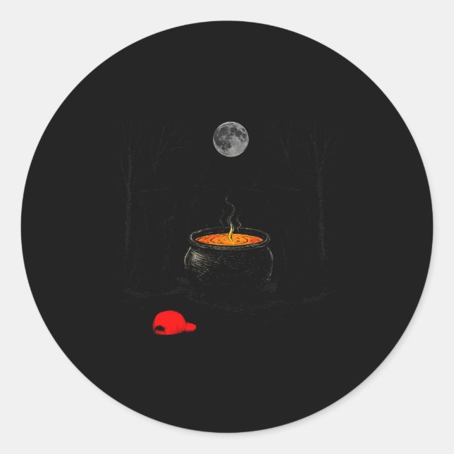 Sticker Rond Soky Witch Halloween Feminist Women Rights Against (Devant)