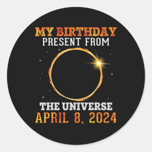 Sticker Rond Solaire Éclipse Mon Anniversaire Présenté Par Les