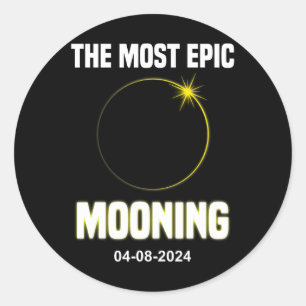 Sticker Rond Solaire Eclipse Mooning Funny 04.08.2024 Eclipse