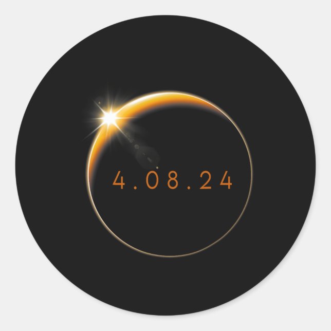 Sticker Rond Solar Eclipse 2024 040824 Eclipse Hommes Femmes En (Devant)