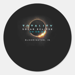 Sticker Rond Solar Eclipse 2024 Bloomington Au total 04-08-2