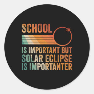 Sticker Rond Solar Eclipse 2024 École de Chemise Eclipse Solair
