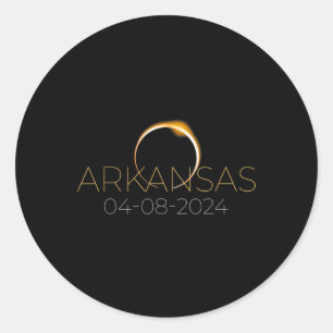 Sticker Rond Solar Eclipse 2024 État Arkansas Total Solaire Ecl