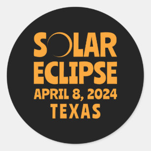 Sticker Rond Solar Eclipse 2024 Texas