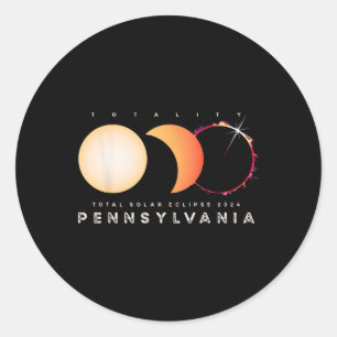 Sticker Rond Solar Eclipse 2024 Total Eclipse Pennsylvanie grap