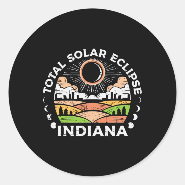 Sticker Rond Solar Eclipse 2024 Totalité Avril 8 Hommes Femmes  (Devant)