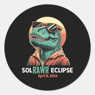 Sticker Rond Solar Eclipse Avril 8 2024 Eclipse Enfants Garçons
