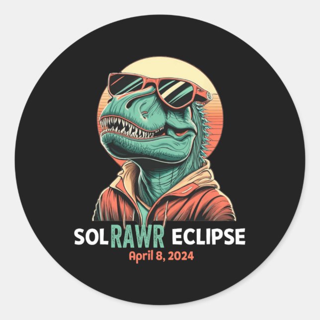 Sticker Rond Solar Eclipse Avril 8 2024 Eclipse Enfants Garçons (Devant)
