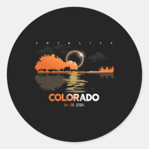 Sticker Rond Solar Eclipse Colorado Totalité de la guitare