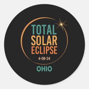 Sticker Rond Solar Eclipse Ohio 8 avril 2024 Totalité