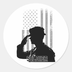 Sticker Rond Soldat
