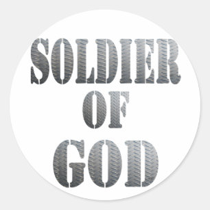 Sticker Rond Soldat de Dieu 5 Métal