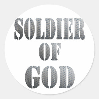 Sticker Rond Soldat de Dieu 5 Métal