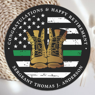 Sticker Rond Soldat de retraite