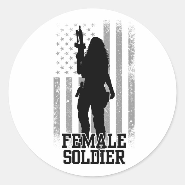 Sticker Rond Soldat féminin (Devant)