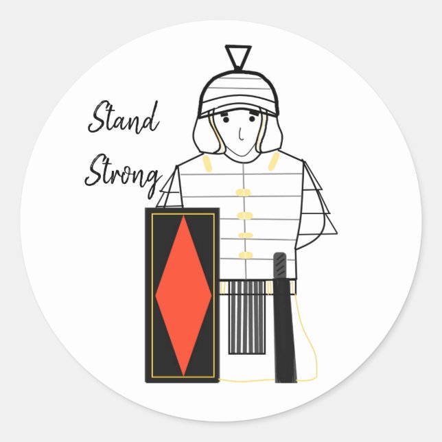 Sticker Rond Soldat Romain Stand Ferme  (Devant)
