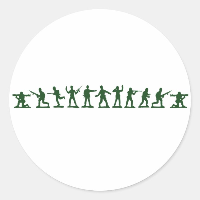 Sticker Rond Soldats de jouets classiques (Devant)