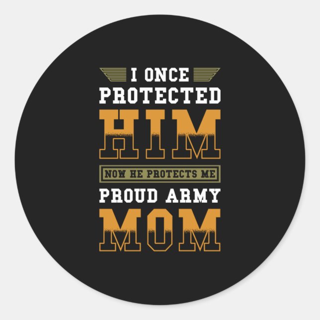 Sticker Rond Soldats Maman Fier Armée Maman (Devant)