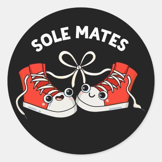 Sticker Rond Sole Mates Funny Chaussure Pun Dark BG (Devant)