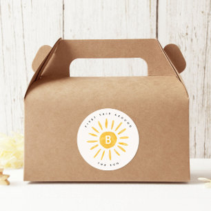 Sticker Rond soleil 1er anniversaire aquarelle soleil monogramm