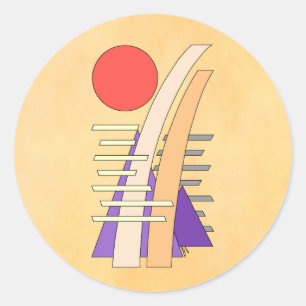 Sticker Rond Soleil abstrait, ombres, reflets et structures