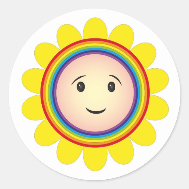 Sticker Rond Soleil arc-en-ciel (Devant)