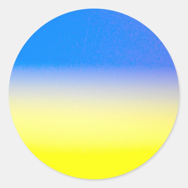 Sticker Rond Soleil bleu et jaune Ukraine Inspiration (Devant)