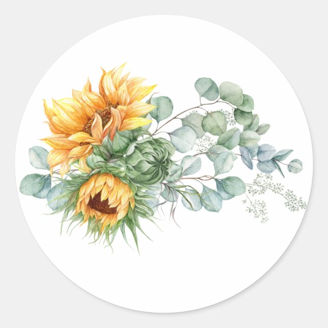 Sticker Rond Soleil Bohème Eucalyptus (Devant)