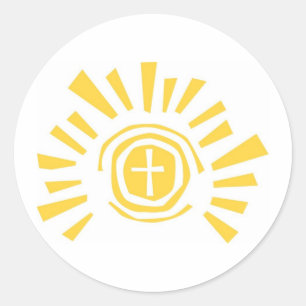 Sticker Rond Soleil brillant avec coupe transversale