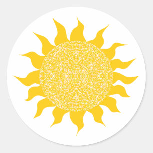 Sticker Rond Soleil brillant Jaune soleil
