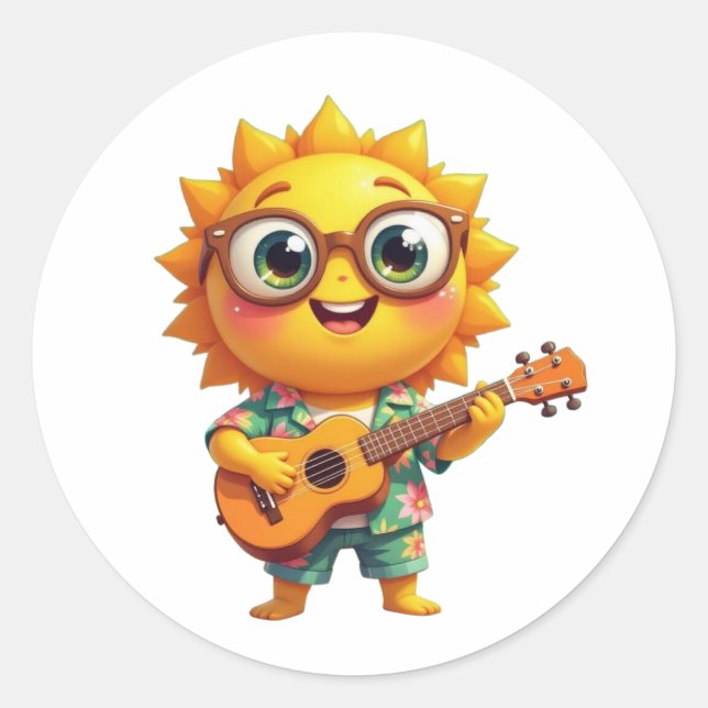 Sticker Rond Soleil chantant (Devant)