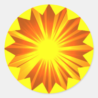 Sticker Rond Soleil chaud